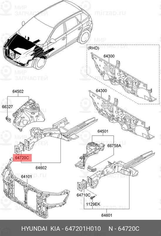 Запчасть HYUNDAI 647201H010