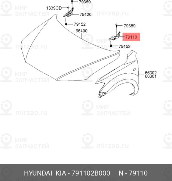 Запчасть HYUNDAI 791102B000