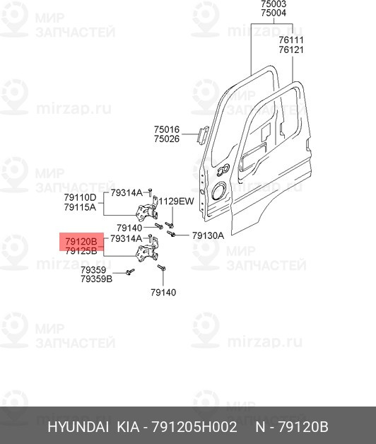 Запчасть HYUNDAI 791205H002