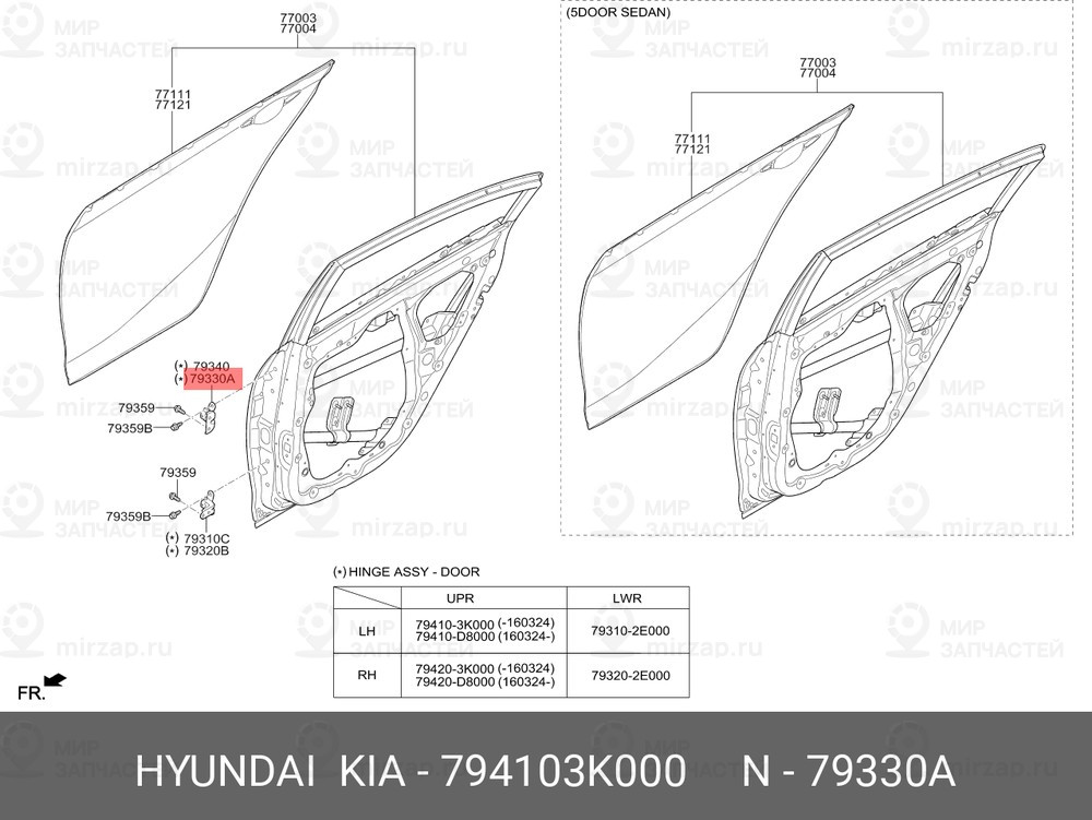 Запчасть HYUNDAI 794103K000