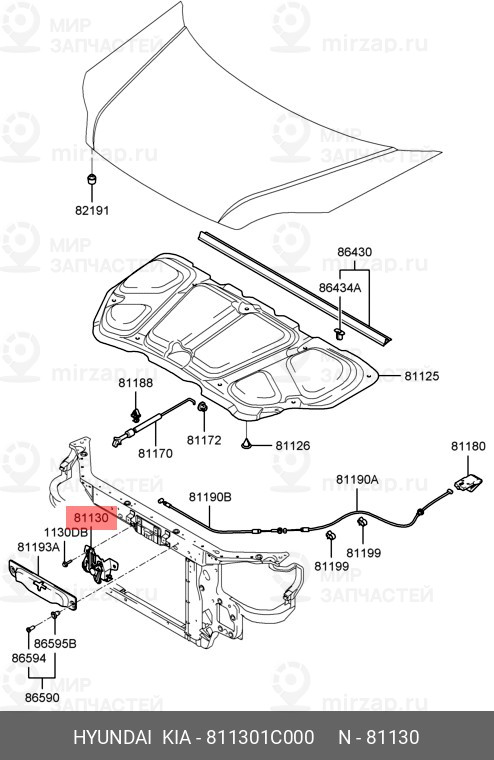 Запчасть HYUNDAI 811301C000