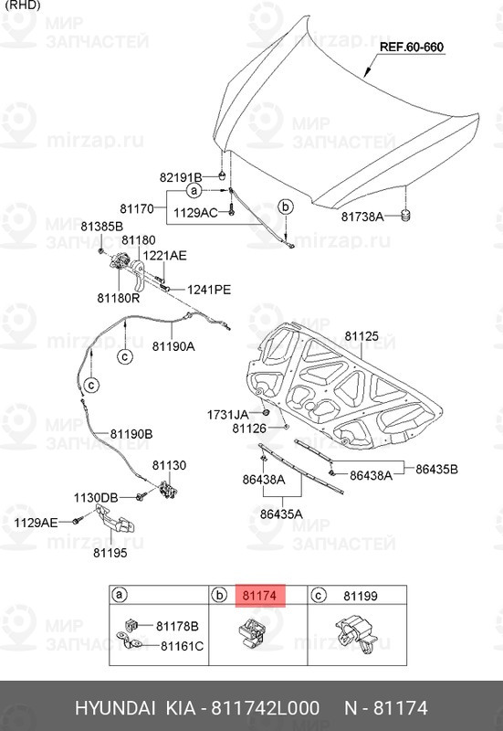 Запчасть HYUNDAI 811742L000