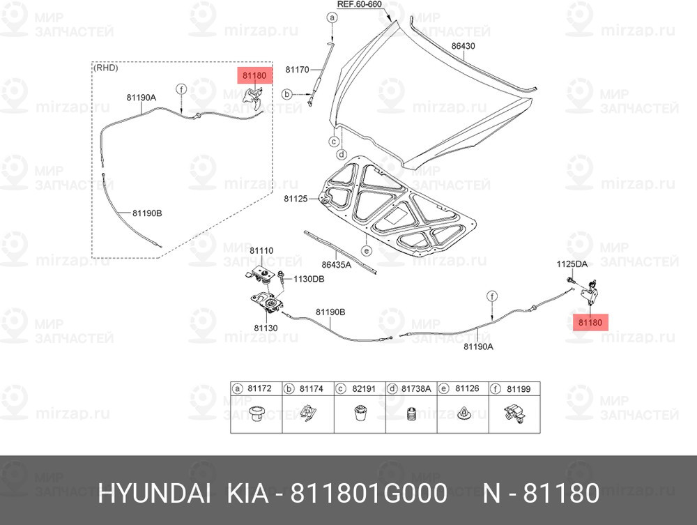 Запчасть HYUNDAI 811801G000
