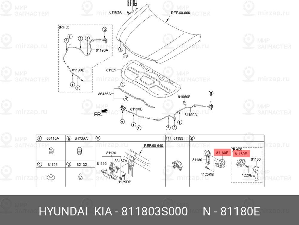 Запчасть HYUNDAI 811803S000