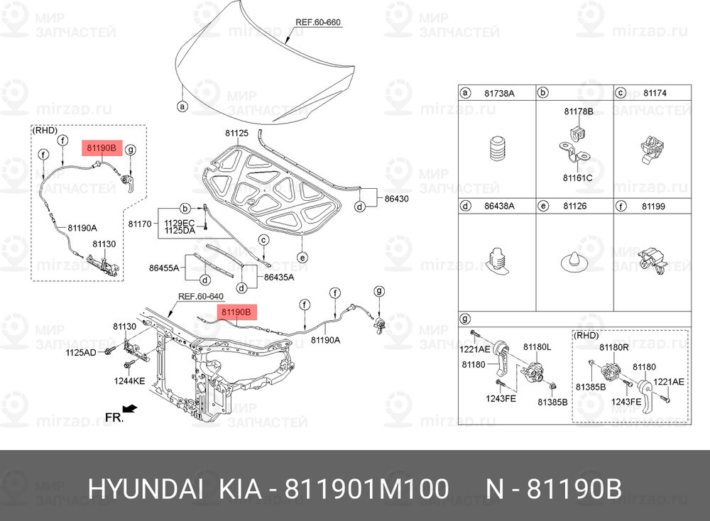 Запчасть HYUNDAI 811901M100