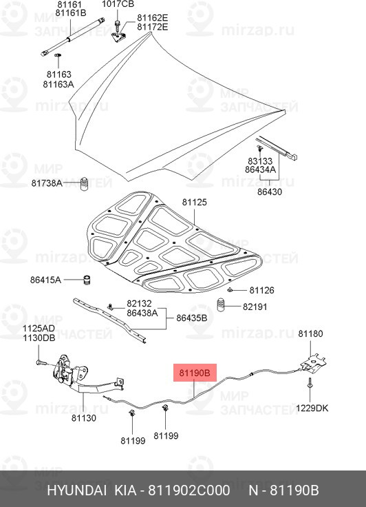 Запчасть HYUNDAI 811902C000
