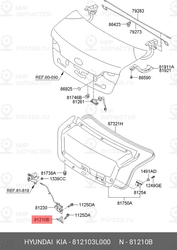 Запчасть HYUNDAI 812103L000