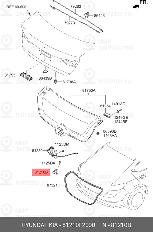 Запчасть HYUNDAI 81210F2000