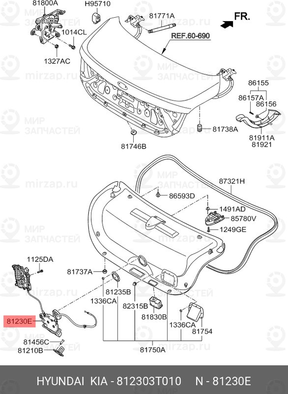 Запчасть HYUNDAI 812303T010