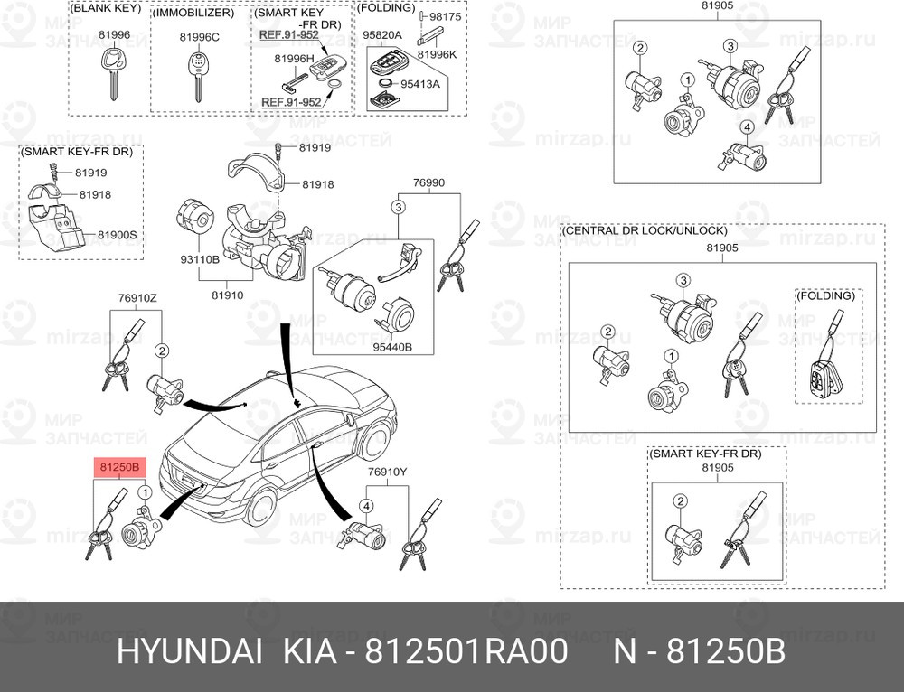 Запчасть HYUNDAI 812501RA00
