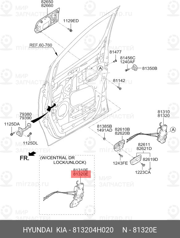 Запчасть HYUNDAI 813204H020