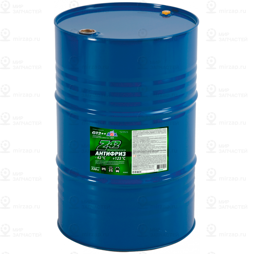 Антифриз Aga Z42 G12++ Готовый -42C Зеленый 220 Кг Aga065z
 AGA AGA065Z