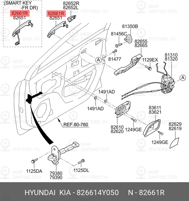 Запчасть HYUNDAI 826614Y050