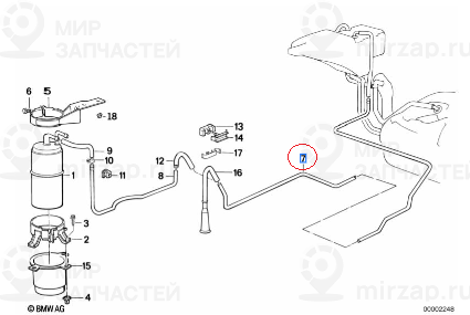 Воздухоотводная труба L=4497MM
 BMW 16131179606
