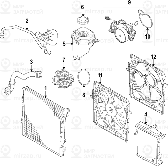 Радиатор охлаждающей жидкости
 BMW 17117589467