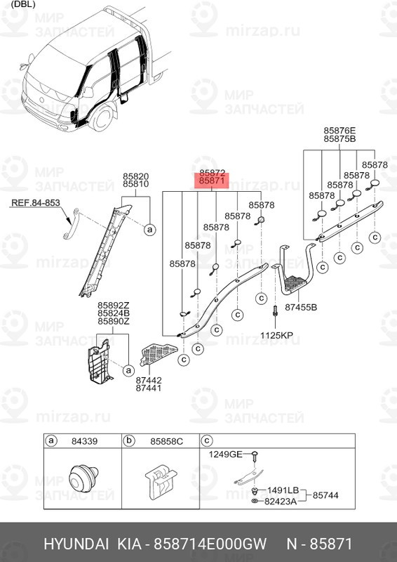 Запчасть HYUNDAI 858714E000GW