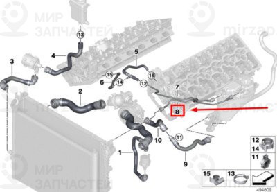 Kьhlmittelrohr Ausgleichsbehдlter
 BMW 17128602732