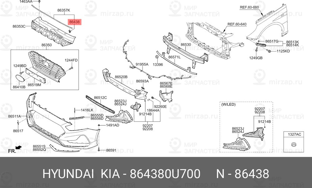 Запчасть HYUNDAI 864380U700