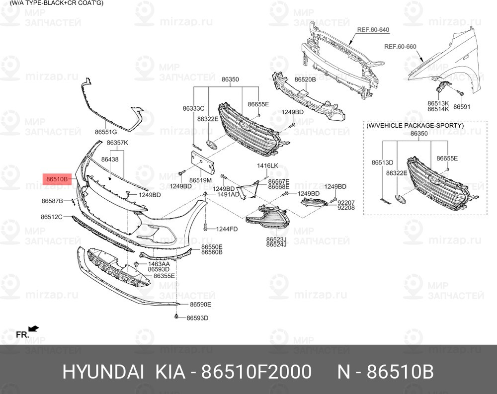 Запчасть HYUNDAI 86510F2000