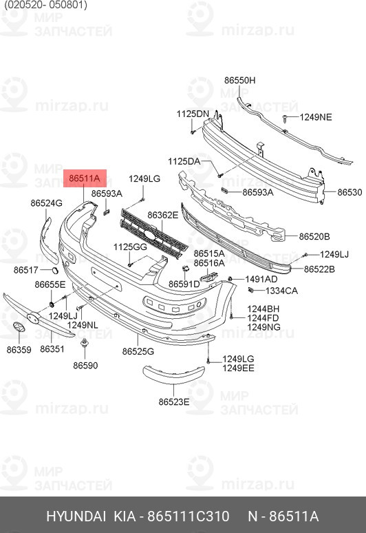 Запчасть HYUNDAI 865111C310