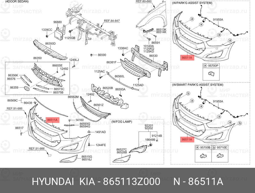 Запчасть HYUNDAI 865113Z000