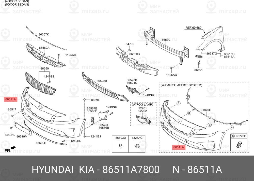 Запчасть HYUNDAI 86511A7800