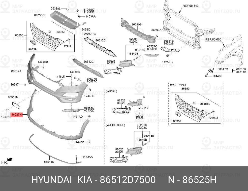 Запчасть HYUNDAI 86512D7500