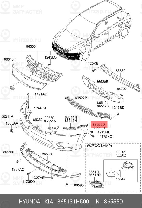 Запчасть HYUNDAI 865131H500