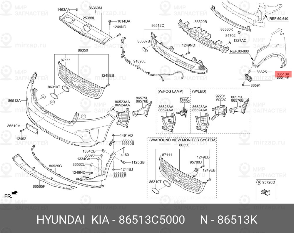 Запчасть HYUNDAI 86513C5000
