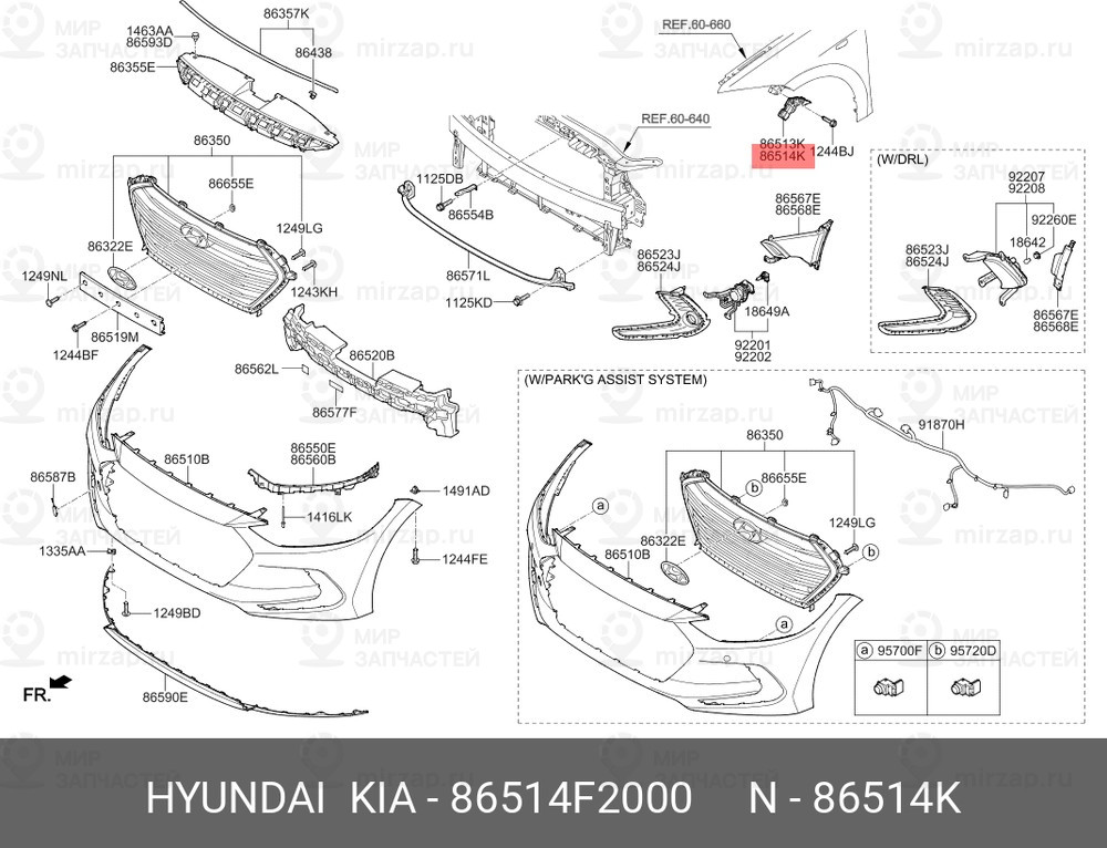 Запчасть HYUNDAI 86514F2000