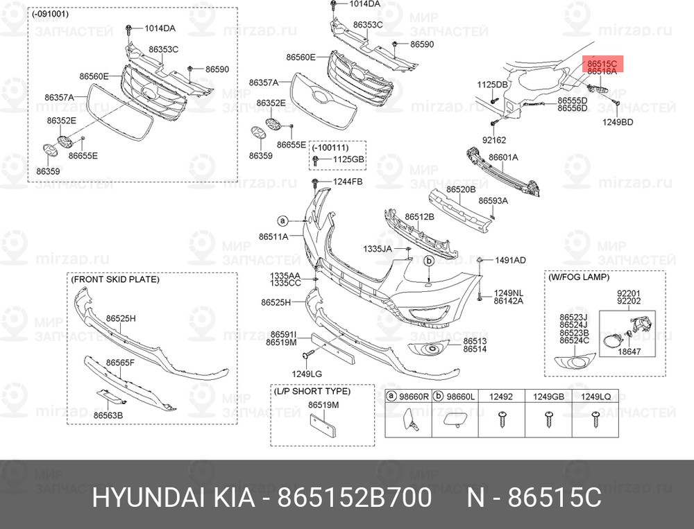 Запчасть HYUNDAI 865152B700