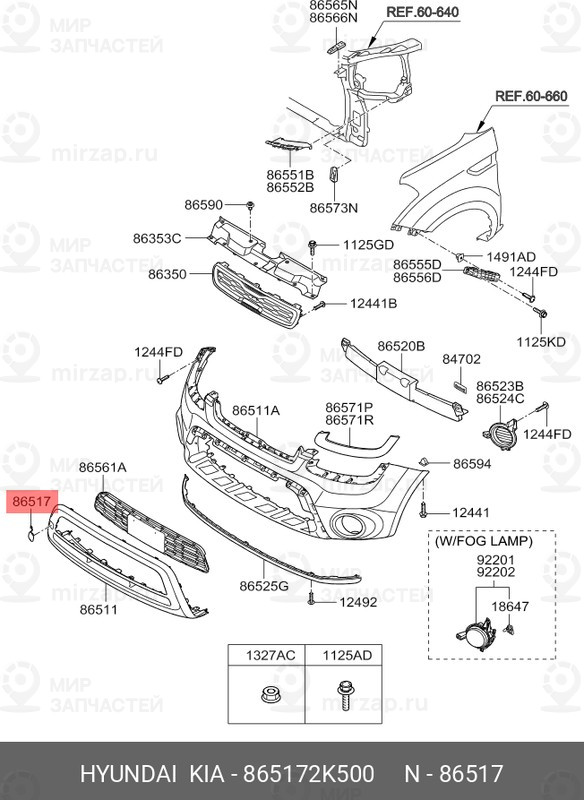 Запчасть HYUNDAI 865172K500