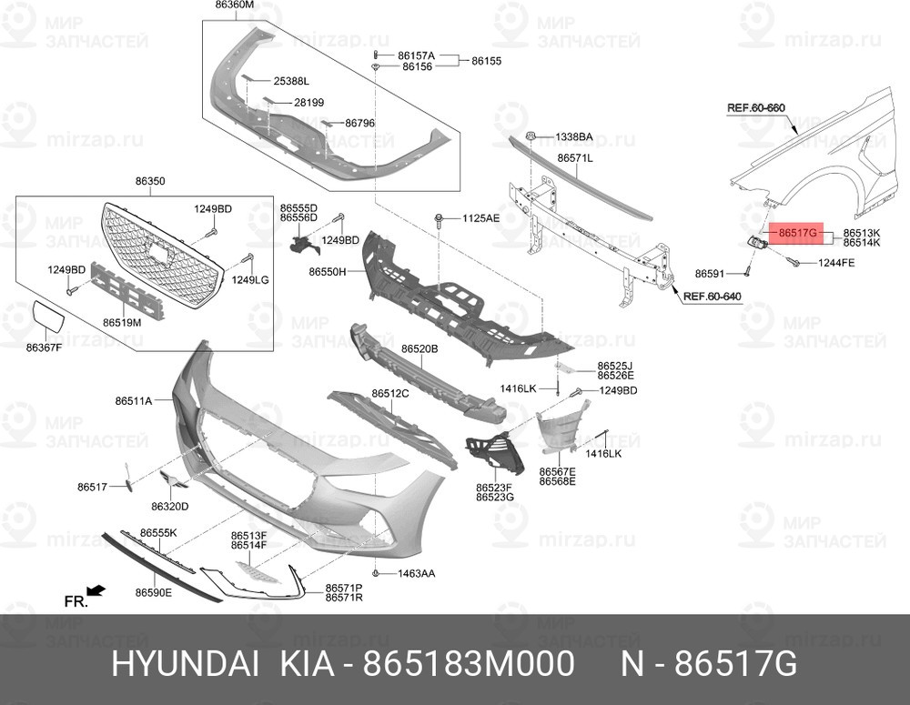 Запчасть HYUNDAI 865183M000