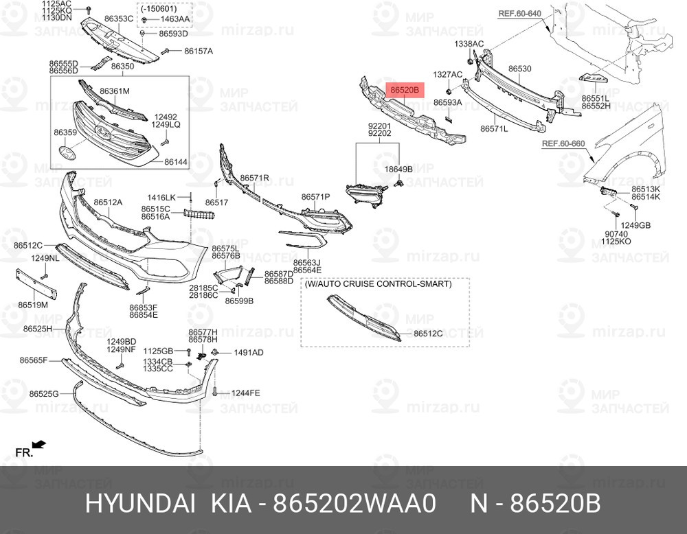 Запчасть HYUNDAI 865202WAA0