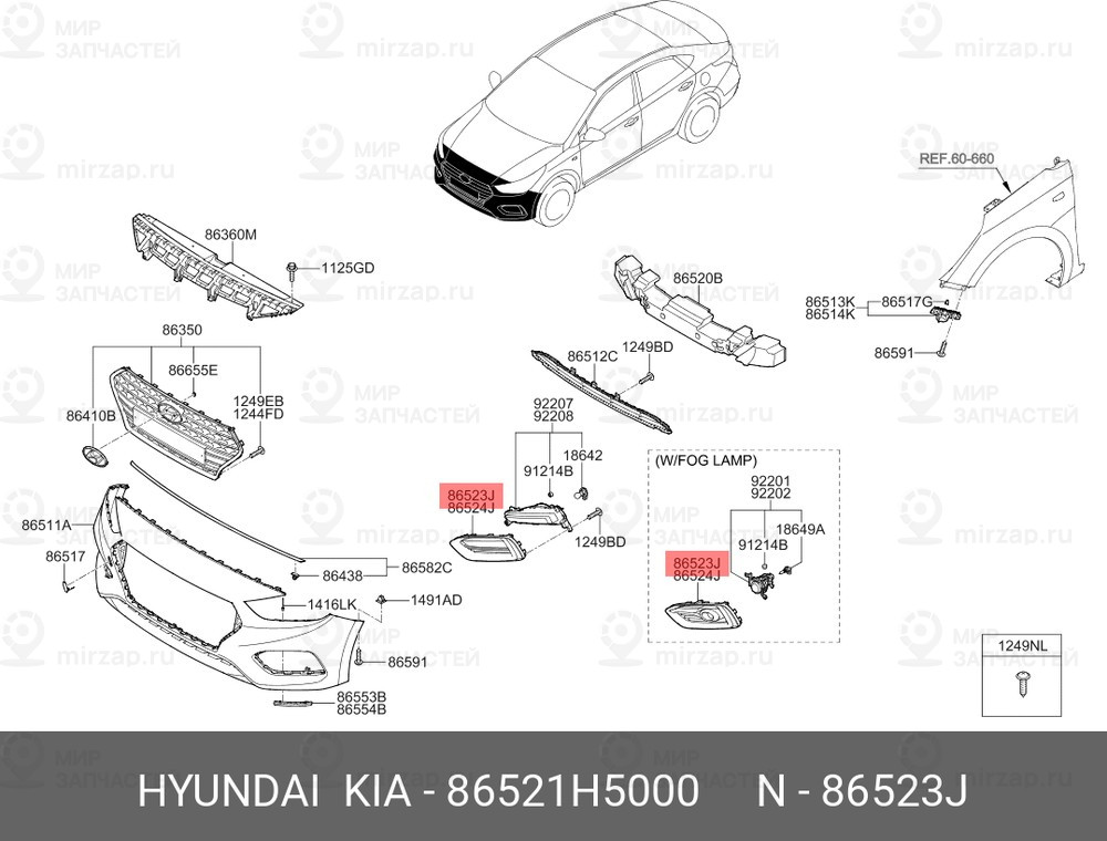 Запчасть HYUNDAI 86521H5000