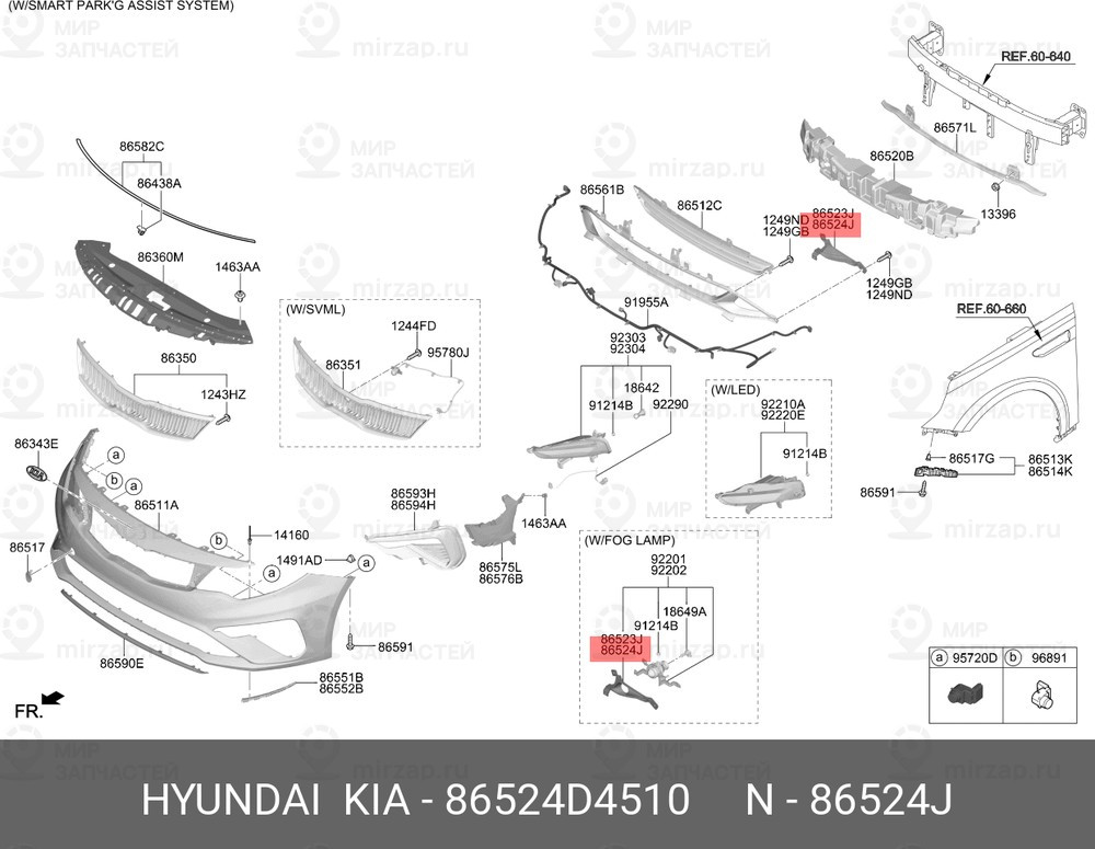 Запчасть HYUNDAI 86524D4510