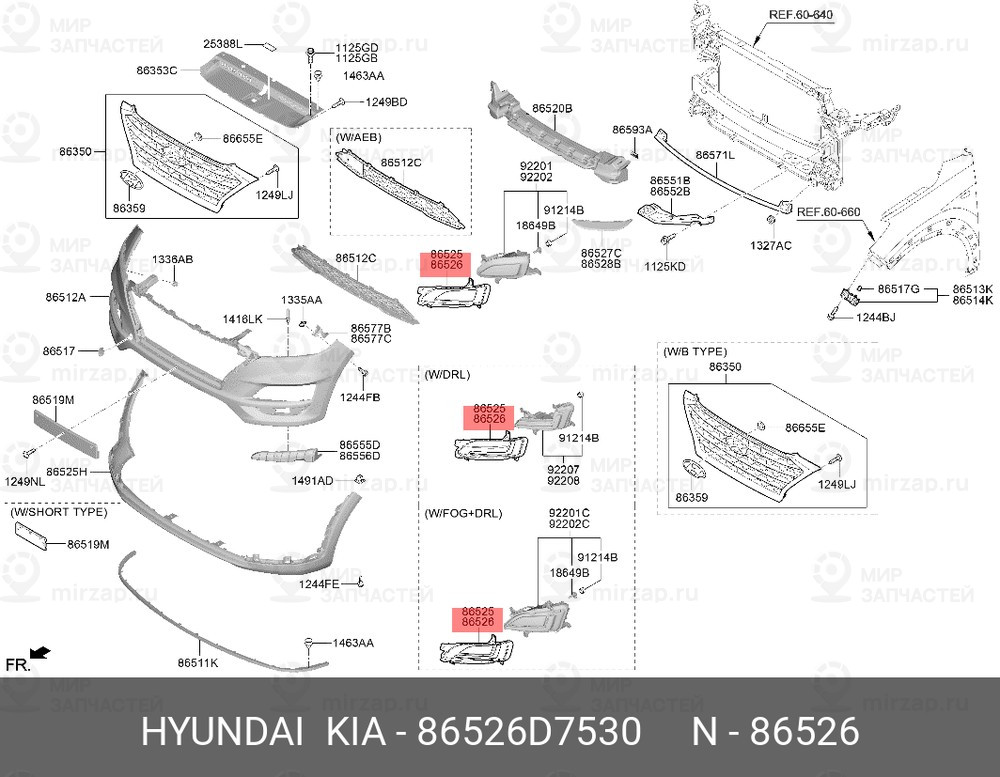 Запчасть HYUNDAI 86526D7530
