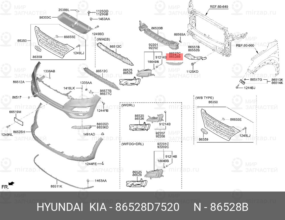 Запчасть HYUNDAI 86528D7520