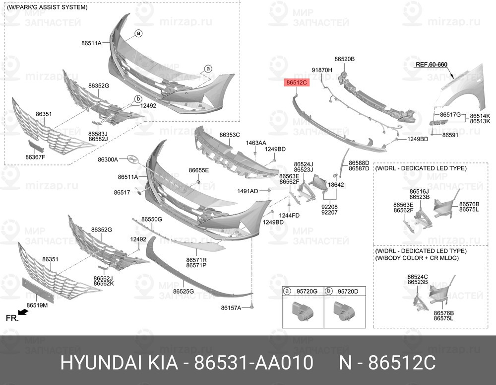 Запчасть HYUNDAI 86531AA010