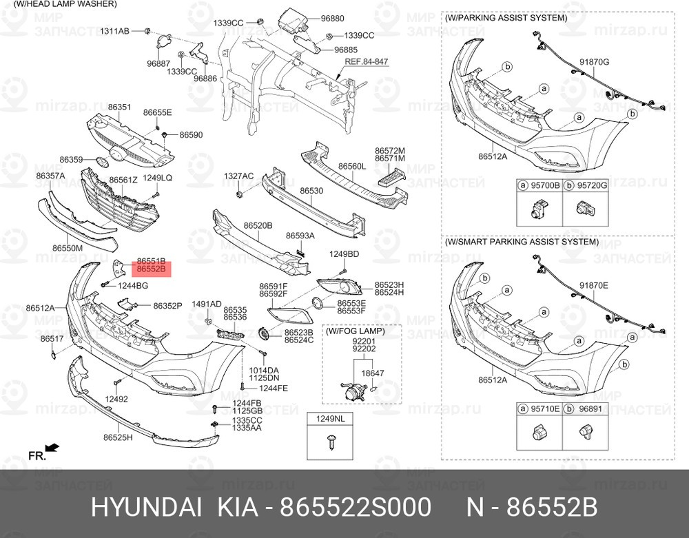 Запчасть HYUNDAI 865522S000