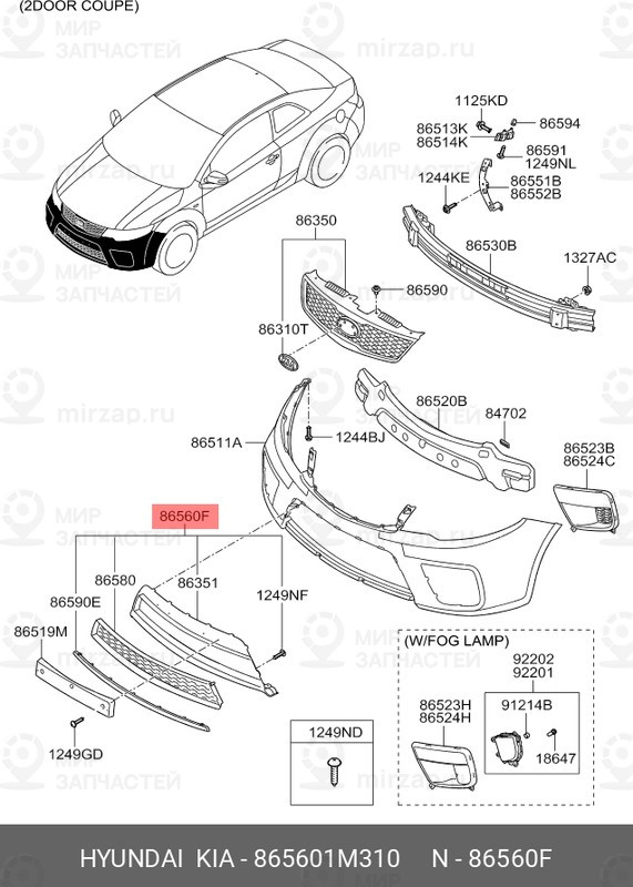 Запчасть HYUNDAI 865601M310