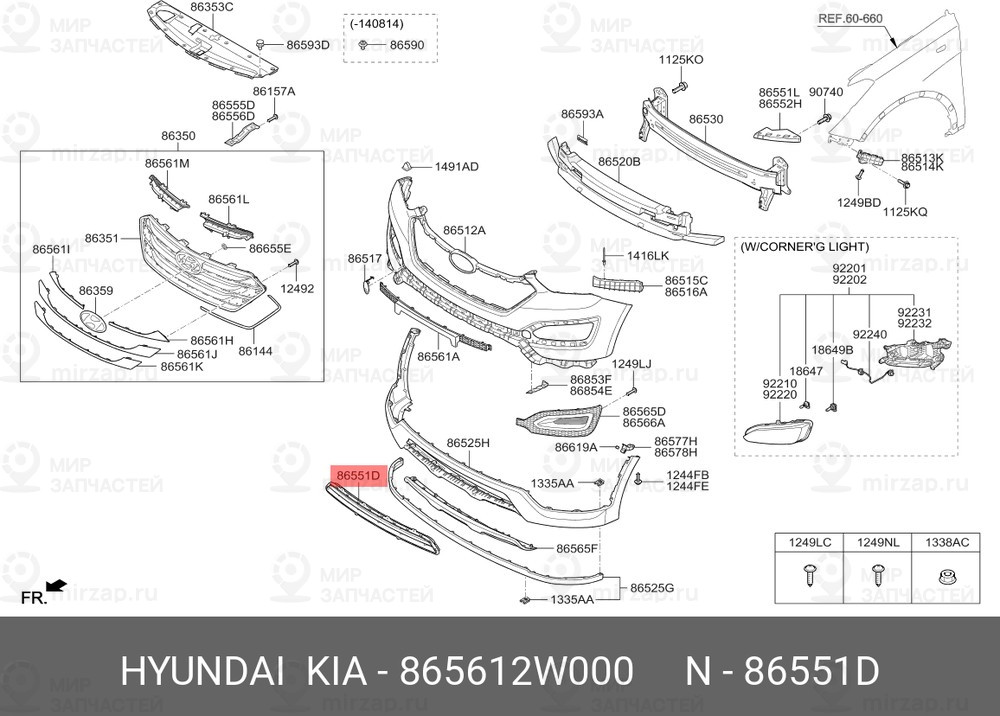 Запчасть HYUNDAI 865612W000