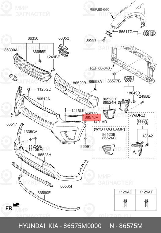 Запчасть HYUNDAI 86575M0000