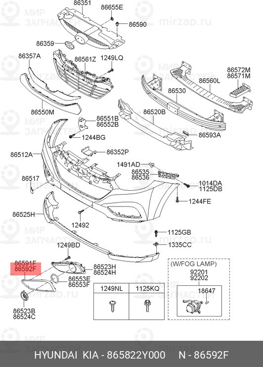 Запчасть HYUNDAI 865822Y000