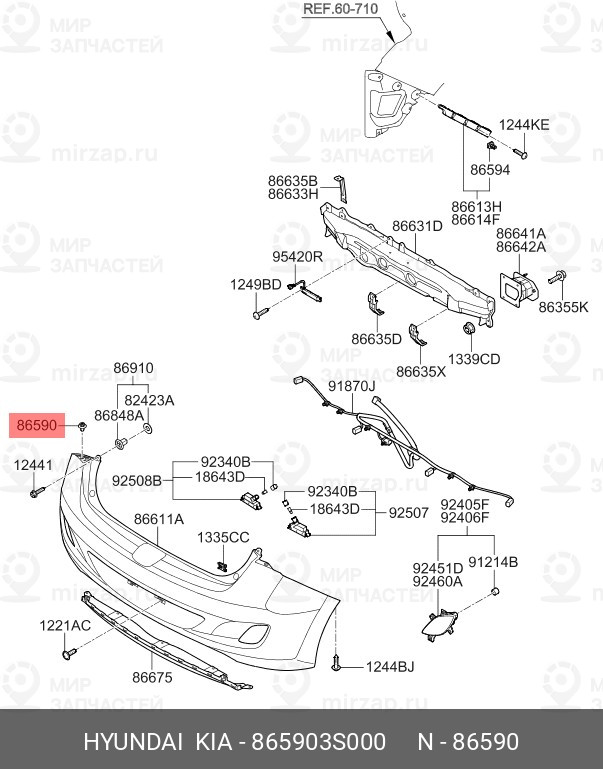 Запчасть HYUNDAI 865903S000