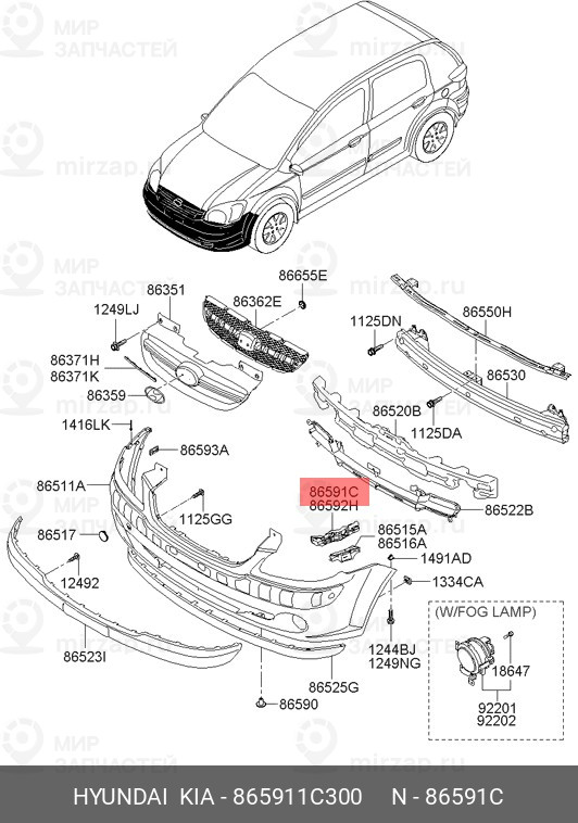 Запчасть HYUNDAI 865911C300