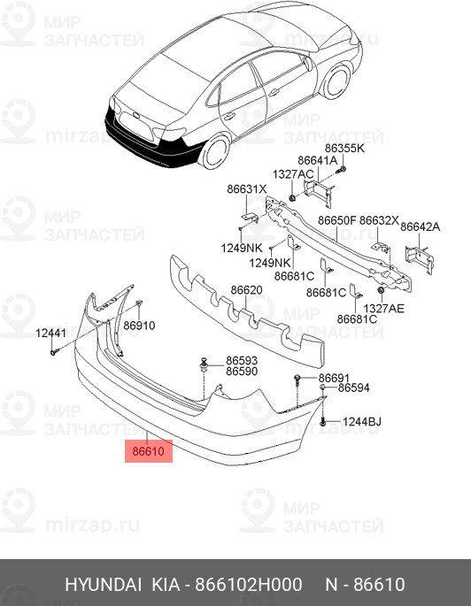 Запчасть HYUNDAI 866102H000