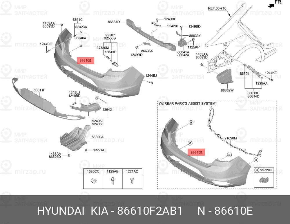 Запчасть HYUNDAI 86610F2AB1
