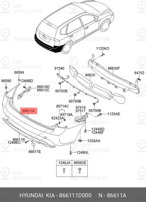 Запчасть HYUNDAI 866111D000