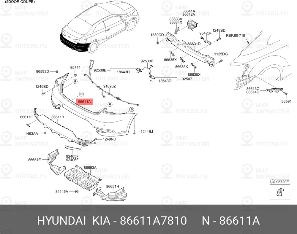 Запчасть HYUNDAI 86611A7810